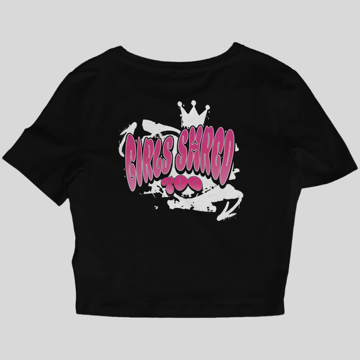 Girls Shred Too Crop Tee – Black Edition