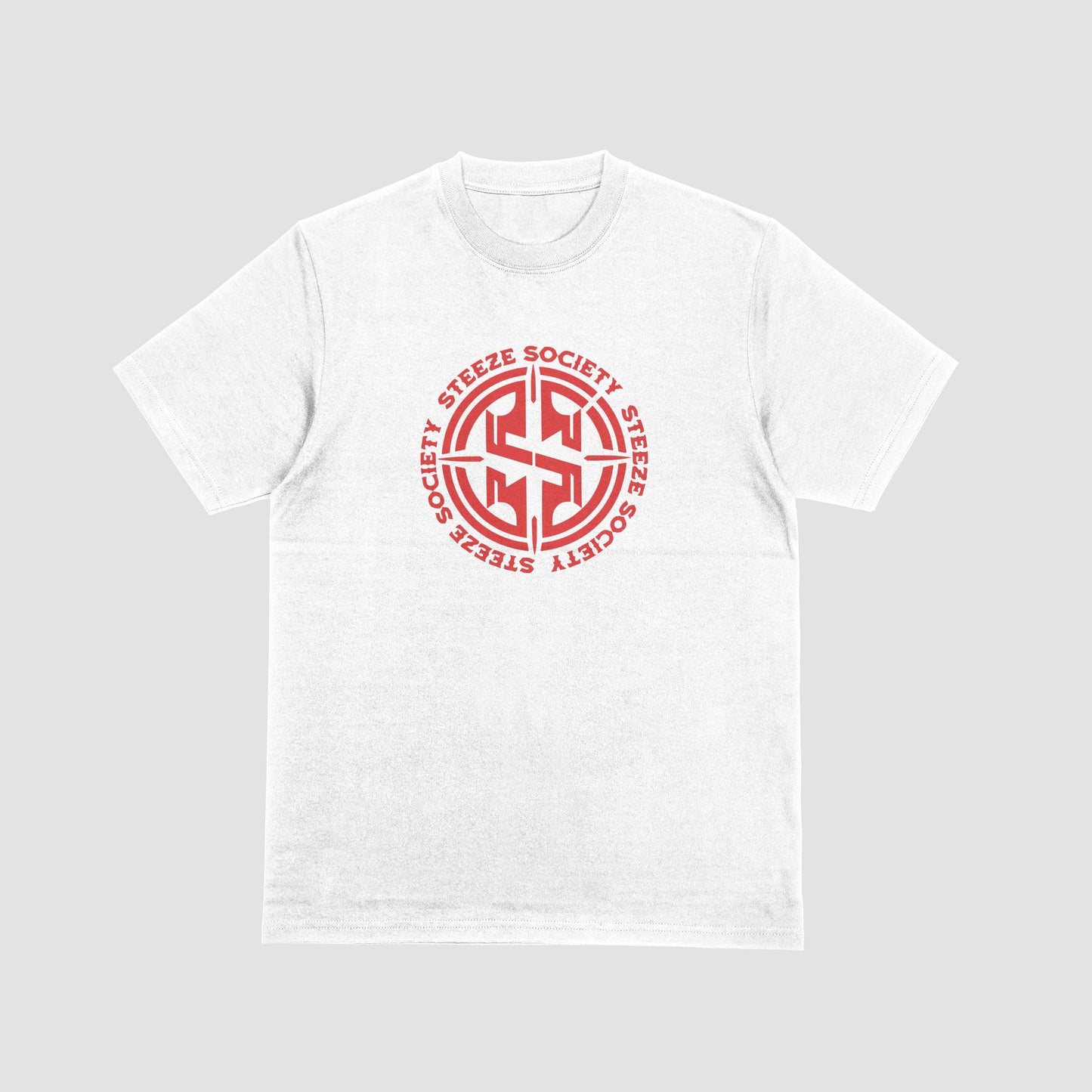 Steeze Society Crest Tee – White Heat Edition
