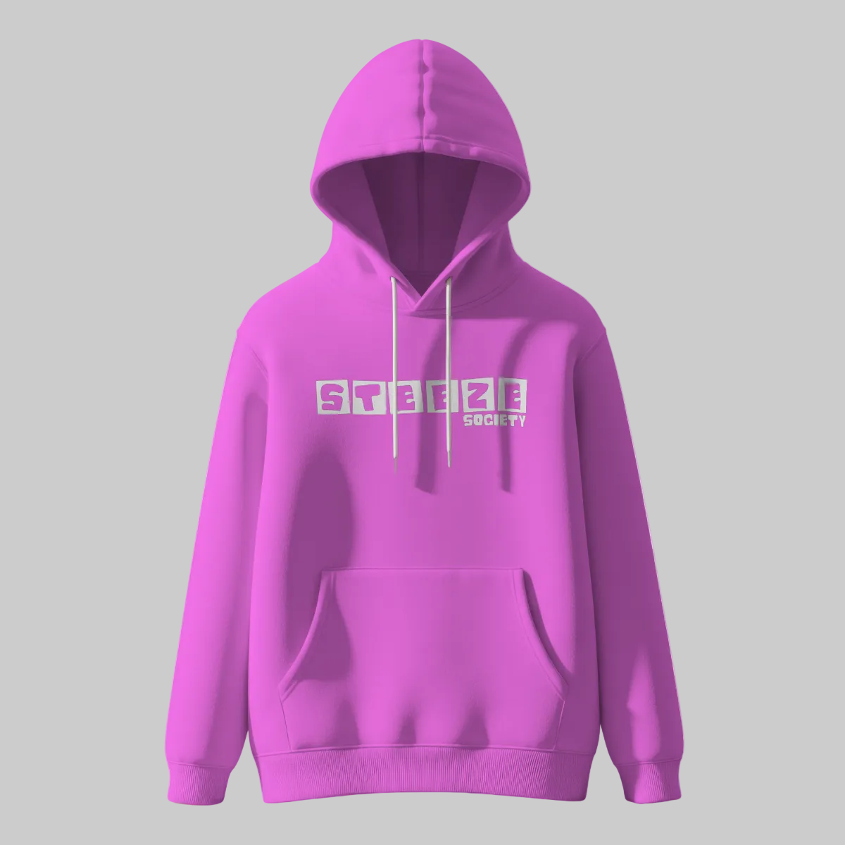 Steeze Society Classic Logo Hoodie – Hot Pink / White
