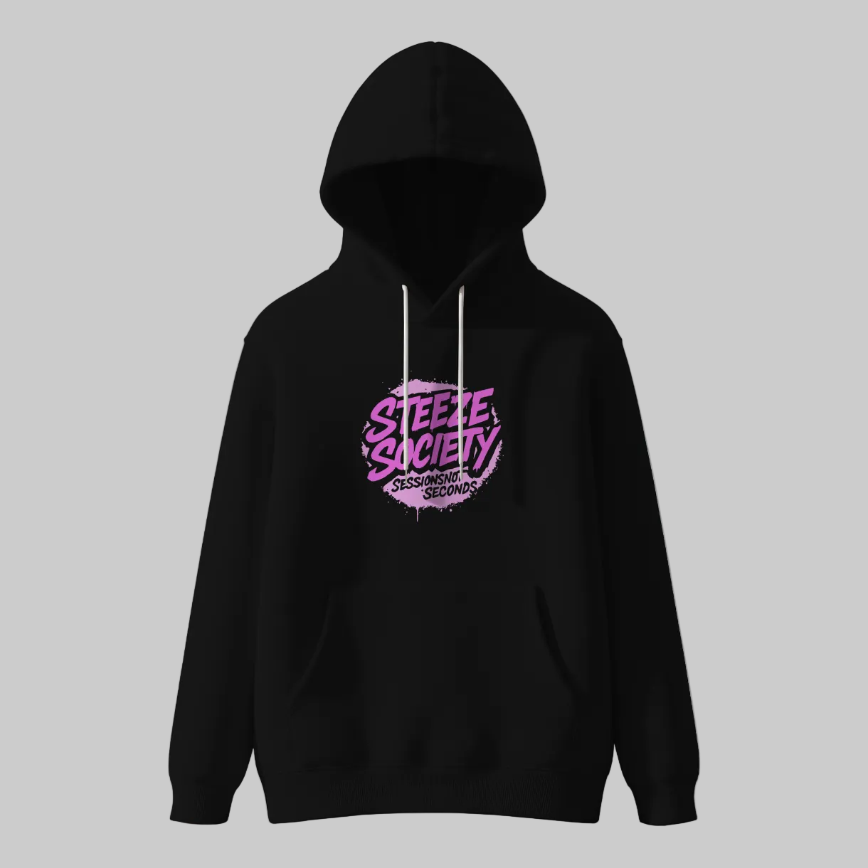 Steeze Society Logo Hoodie – Black / Pink