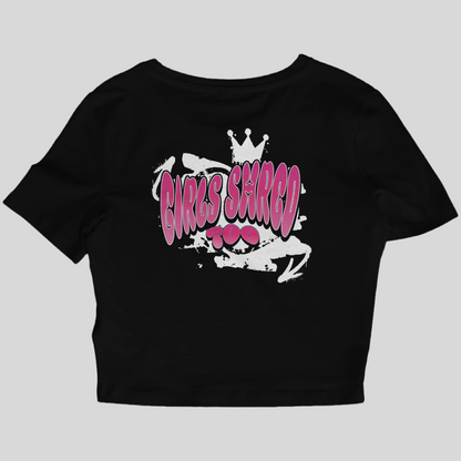 Girls Shred Too Crop Tee – Black Edition
