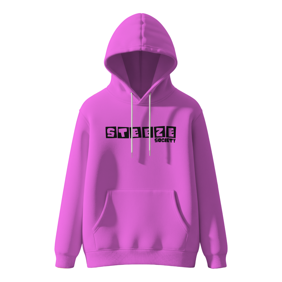 Steeze Society Block Logo Hoodie – Hot Pink