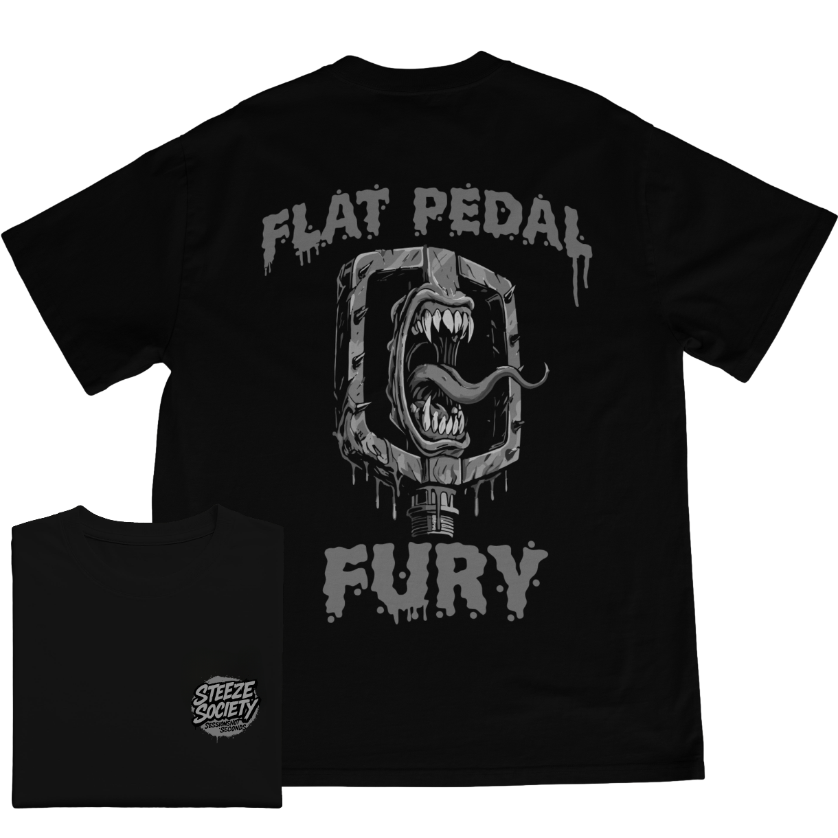 Flat Pedal Fury Greyscale Tee- Steeze Society