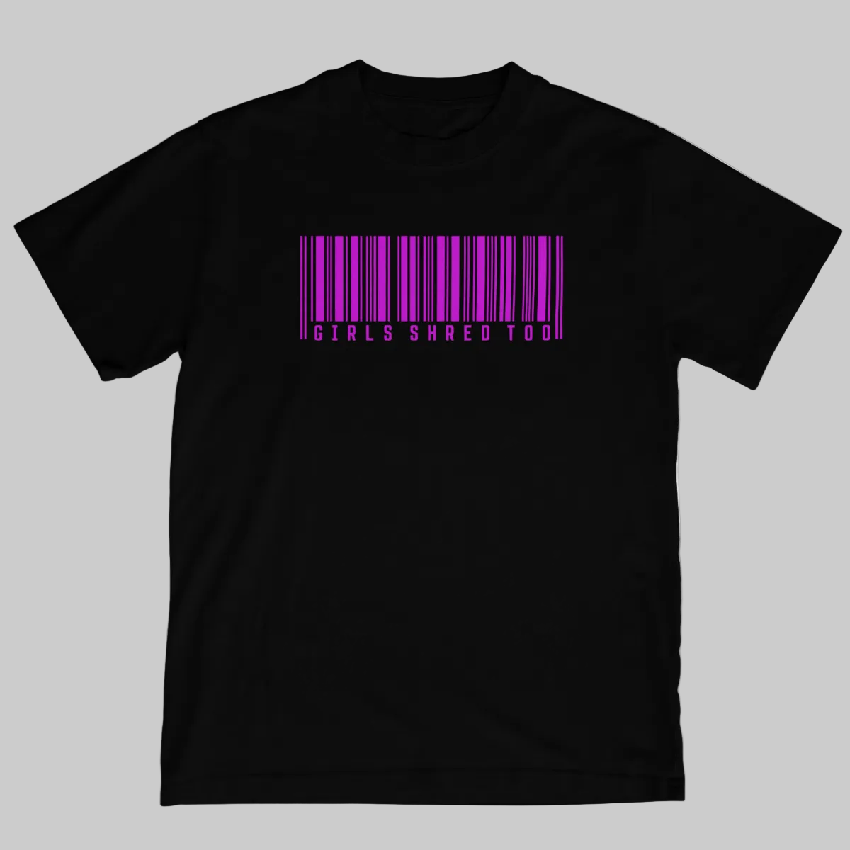 Girls Shred Too Barcode Tee – Black