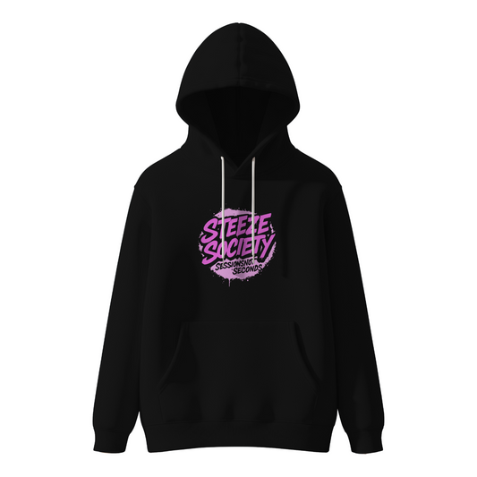 Steeze Society Logo Hoodie – Black / Pink